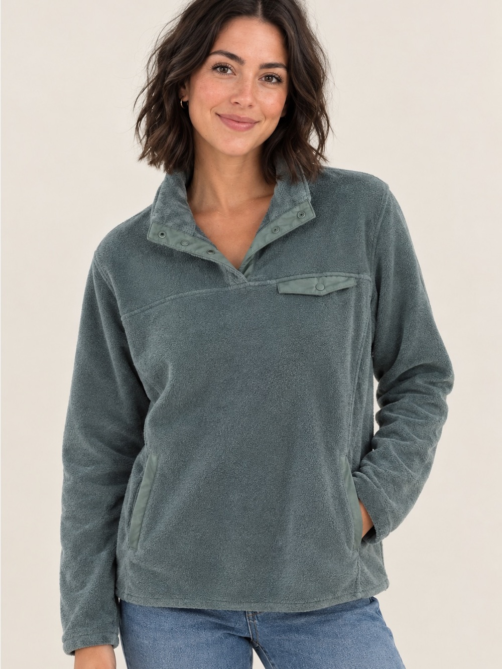 Women’s 32 Degrees Teal Blue Green Fleece Sweatshirt